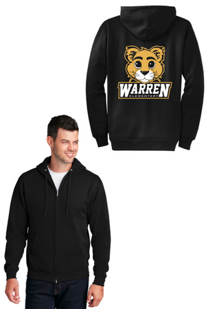 Warren Elementary 2023/24 Spirit Wear On-Demand-Unisex Full-Zip Hooded Sweatshirt Circle Logo