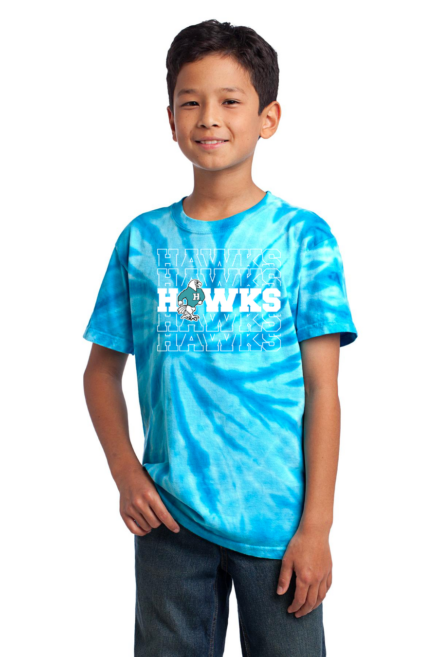 Herbert Akins Spirit Wear 23/24 On-Demand-Unisex Tie-Dye Shirt Hawks Logo