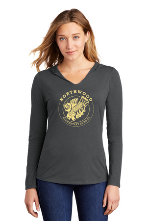 Northwood Elementary Spirit Wear 2023-24 On-Demand-District Womens Perfect Tri Long Sleeve Hoodie Owl Logo