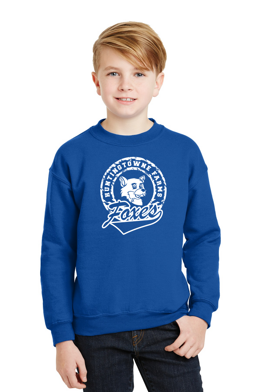 Huntingtowne Farms Elementary Spirit Wear 2023-24 On-Demand-Unisex Crewneck Sweatshirt Fox Logo