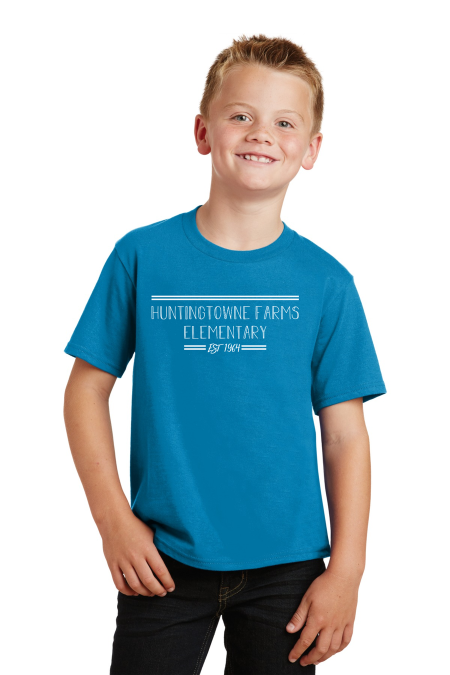 Huntingtowne Farms Elementary Spirit Wear 2023-24 On-Demand-Premium Soft Unisex T-Shirt Typographic Logo