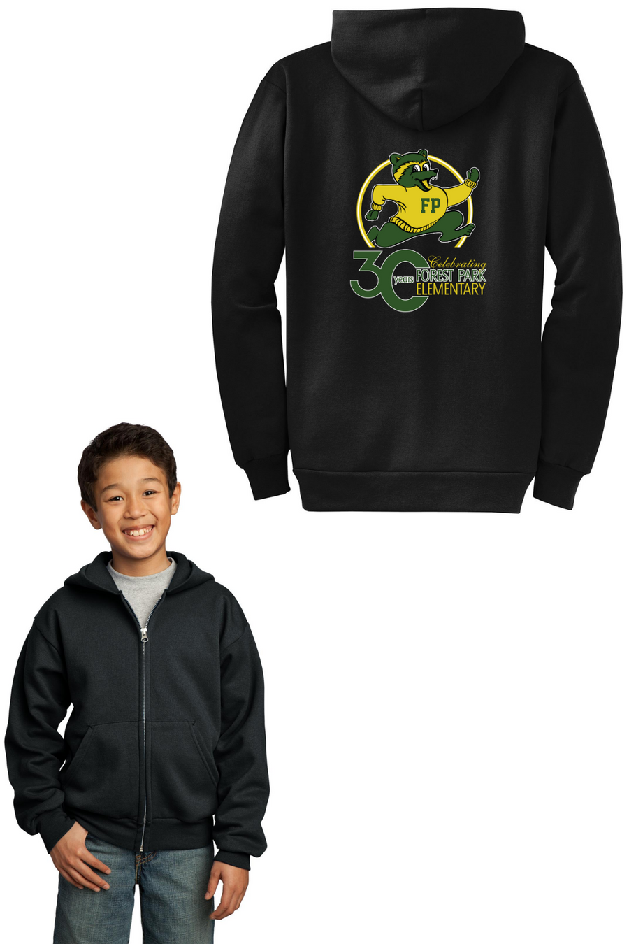 Forest Park Elementary Spirit Wear 2023-24 On-Demand-Unisex Full-Zip Hooded Sweatshirt