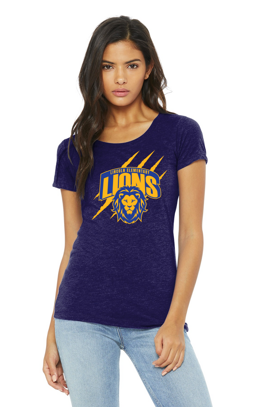 Lincoln Elementary School (Ridgefield Park, NJ) 2023/24 On-Demand-BELLA CANVAS Womens Triblend Short Sleeve Tee Claw Logo