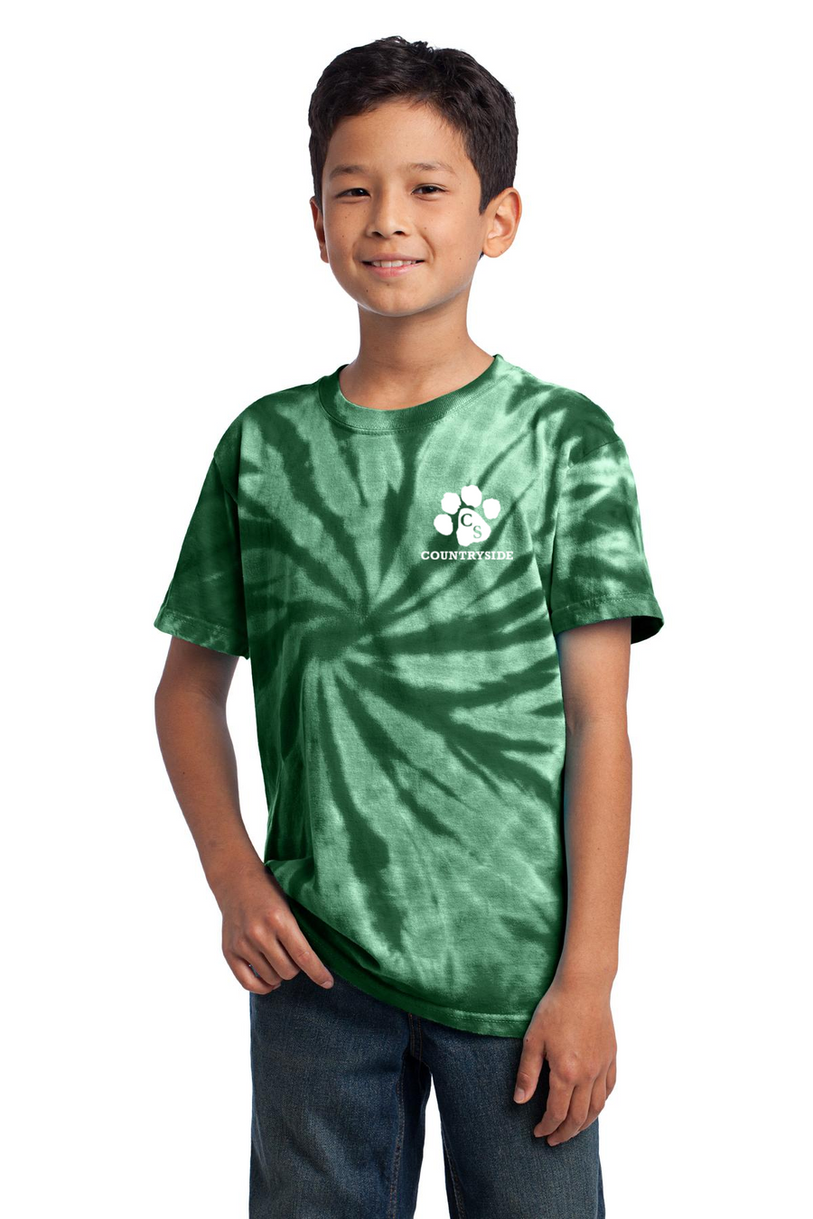 Countryside Elementary Spirit Wear 2023-24 On-Demand-Unisex Tie-Dye Shirt Left Chest Logo