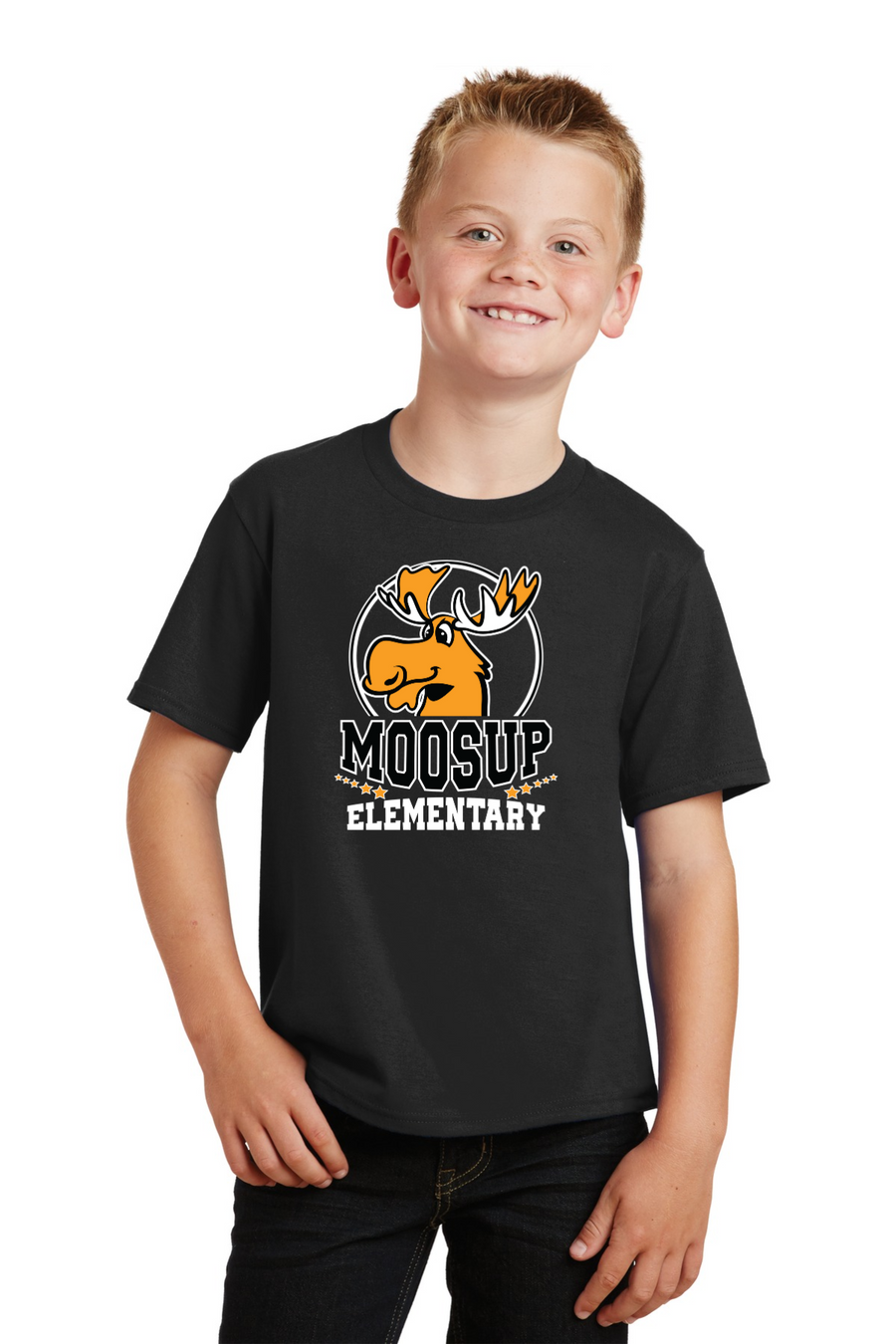 Moosup Elementary School Spirit Wear 2023-24 On-Demand Store-Premium Soft Unisex T-Shirt Circle Logo