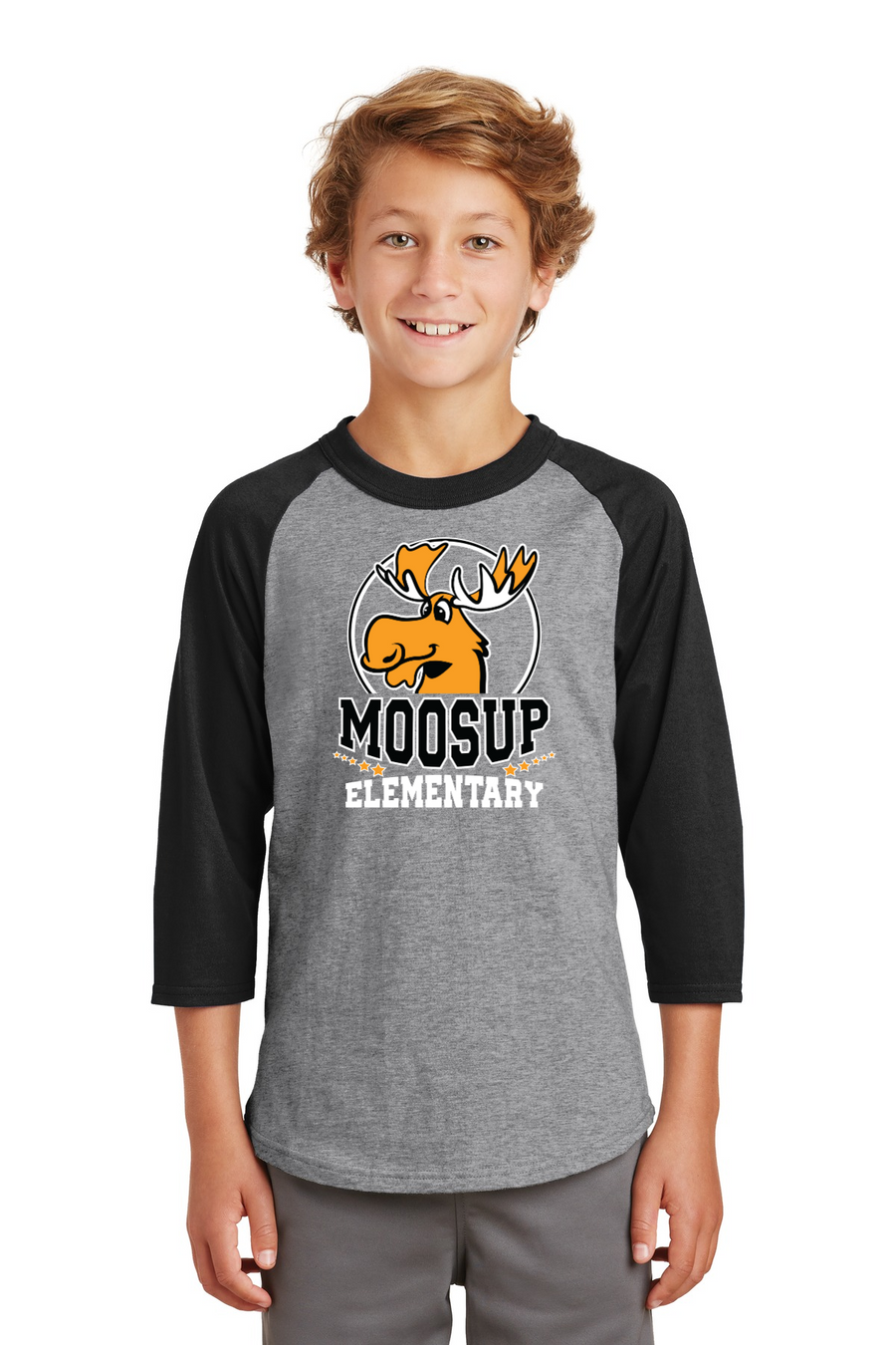 Moosup Elementary School Spirit Wear 2023-24 On-Demand Store-Unisex Baseball Tee Circle Logo