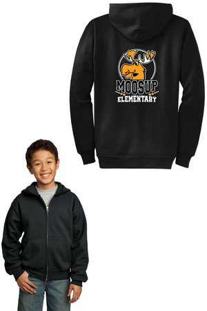 Moosup Elementary School Spirit Wear 2023-24 On-Demand Store-Unisex Full-Zip Hooded Sweatshirt Circle Logo