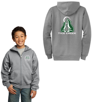 Tice Creek Spirit Wear 2023-24 On-Demand-Unisex Full-Zip Hooded Sweatshirt Front/Back Logo