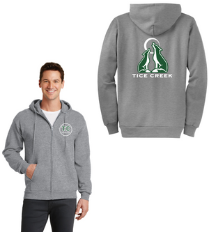 Tice Creek Spirit Wear 2023-24 On-Demand-Unisex Full-Zip Hooded Sweatshirt Front/Back Logo