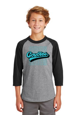 Rivera Elementary Spirit Wear 2023/24-Unisex Baseball Tee Typographic Logo