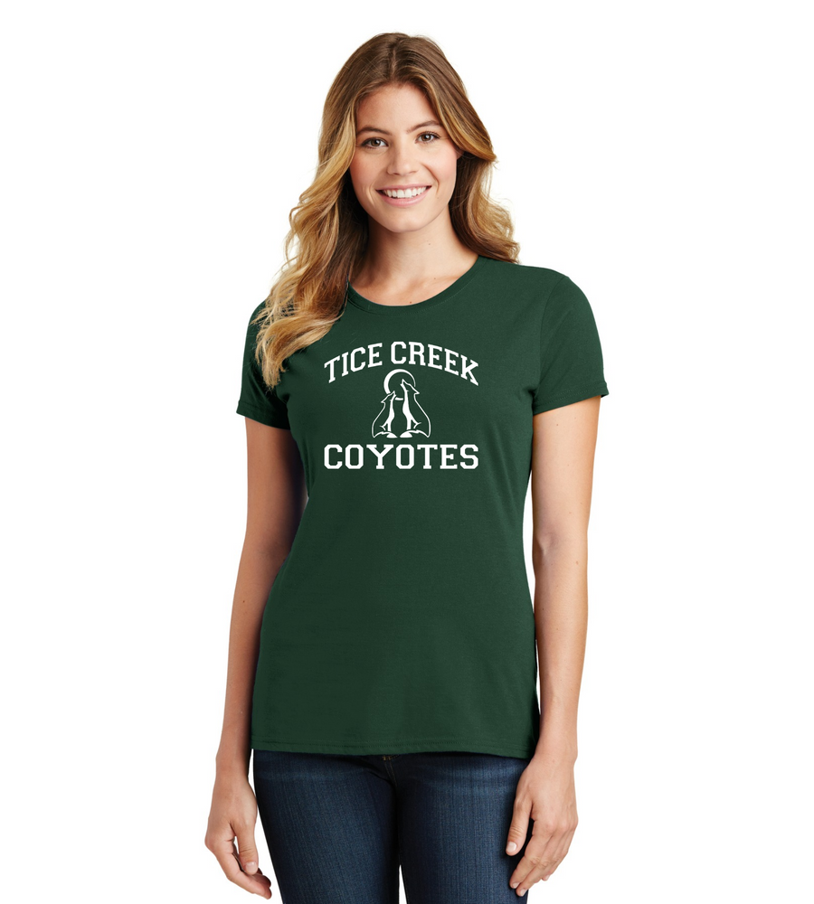 Tice Creek Spirit Wear 2023-24-Port and Co Ladies Favorite Shirt Typographic Logo