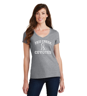 Tice Creek Spirit Wear 2023-24 On-Demand-Port and Co Ladies V-Neck Typographic Logo