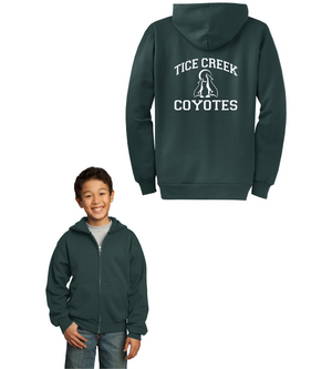 Tice Creek Spirit Wear 2023-24 On-Demand-Unisex Full-Zip Hooded Sweatshirt Typographic Logo