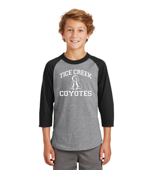 Tice Creek Spirit Wear 2023-24 On-Demand-Unisex Baseball Tee Typographic Logo