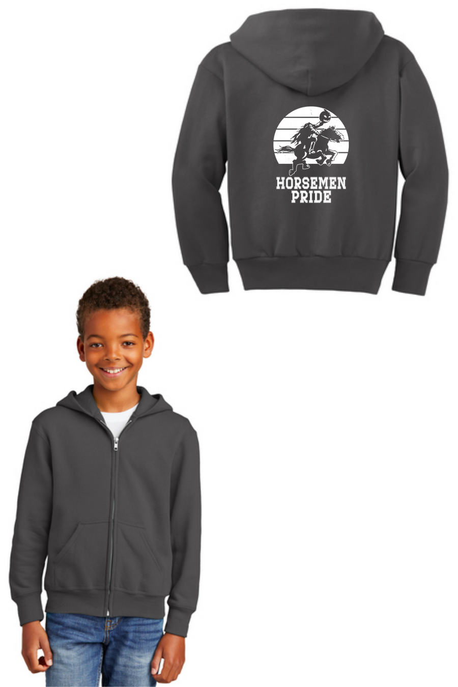 Sleepy Hollow Horsemen PTA 2023/24 Spirit Wear On-Demand-Unisex Full-Zip Hooded Sweatshirt