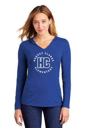 Harvey Clarke Elementary 2023-2024 On-Demand-District Womens Perfect Tri Long Sleeve Hoodie HC Circle Logo