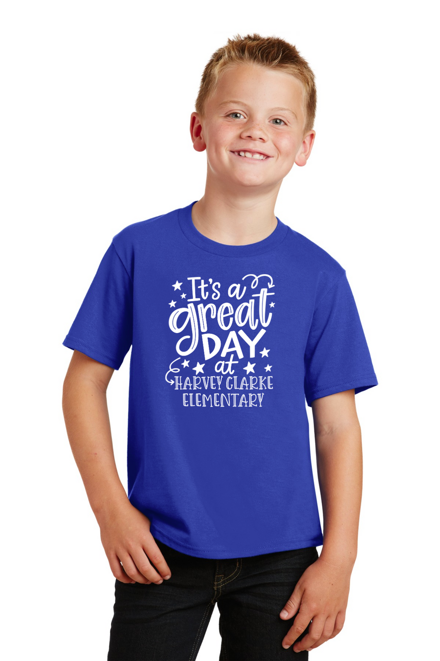 Harvey Clarke Elementary 2023-2024 On-Demand-Premium Soft Unisex T-Shirt Its a great day Logo