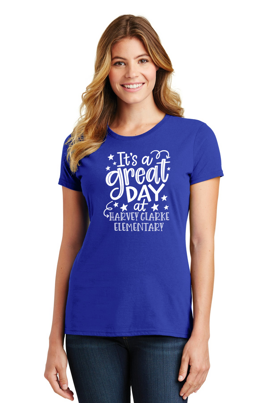Harvey Clarke Elementary 2023-2024 On-Demand-Port and Co Ladies Favorite Shirt Its a great day Logo