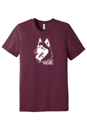 Parsons Memorial Elementary On-Demand-BELLA+CANVAS Triblend Short Sleeve Tee Husky Mascot Logo