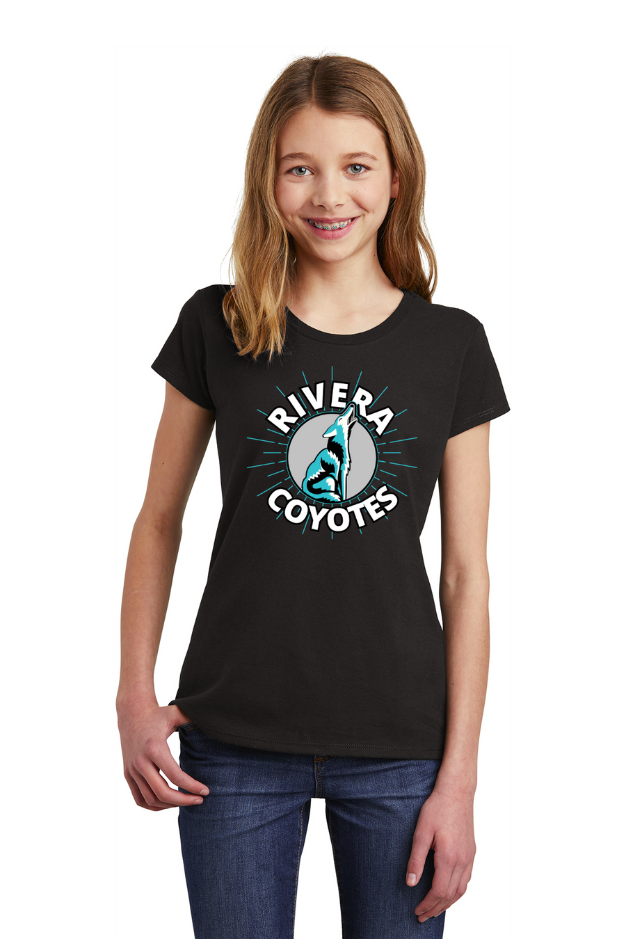 Rivera Elementary Spirit Wear 2023/24 On-Demand-Youth District Girls Tee Circle Mascot Logo