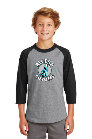 Rivera Elementary Spirit Wear 2023/24-Unisex Baseball Tee Circle Mascot Logo