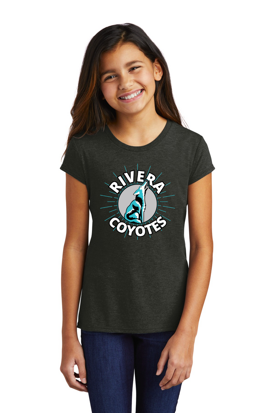 Rivera Elementary Spirit Wear 2023/24-Youth District Girls Tri-Blend Tee Circle Mascot Logo
