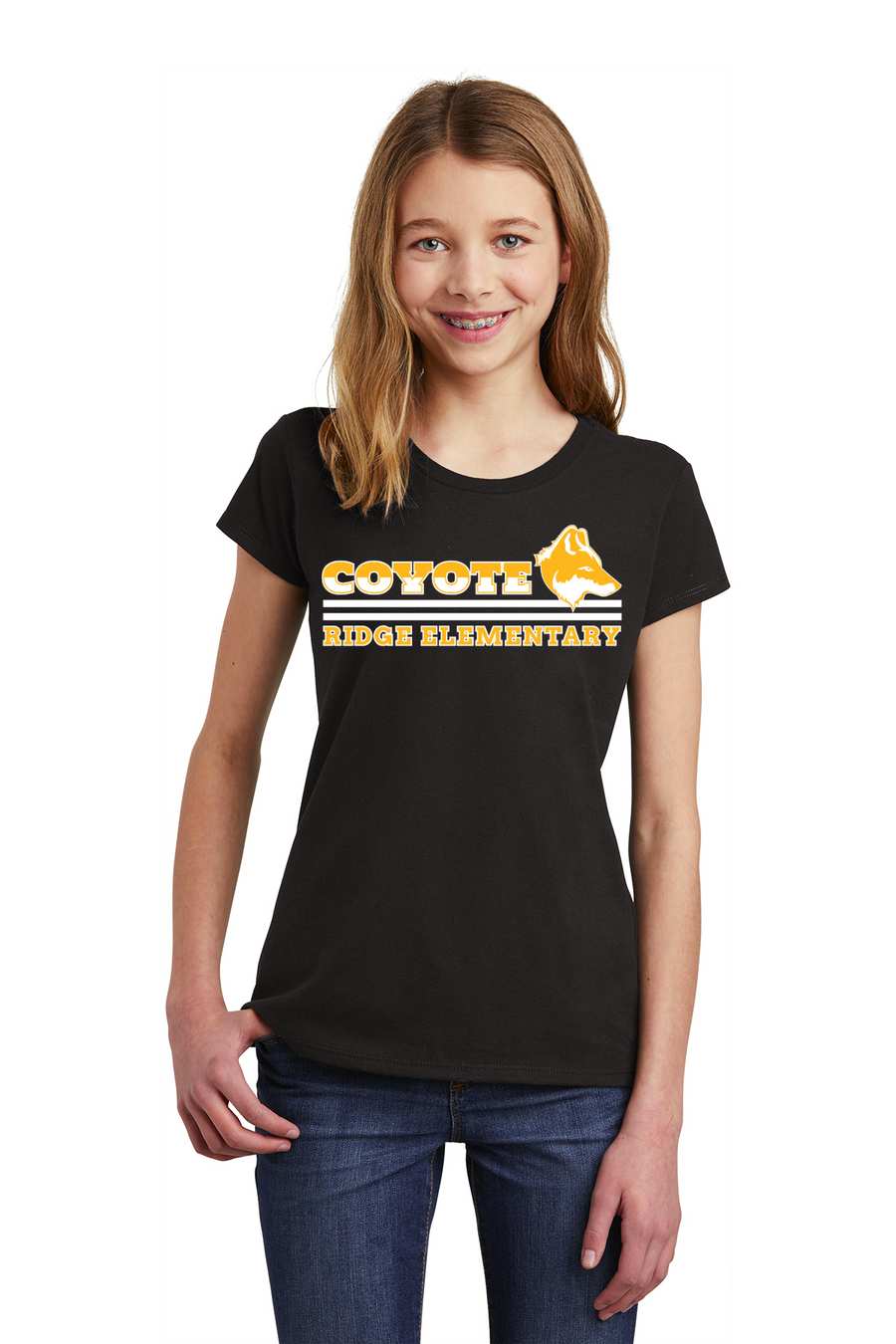 Coyote Ridge Elementary On-Demand-Youth District Girls Tee Stripe Logo