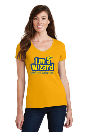 Round Hill Spirit Wear 2023-24 On-Demand-Port and Co Ladies V-Neck Wizard Logo