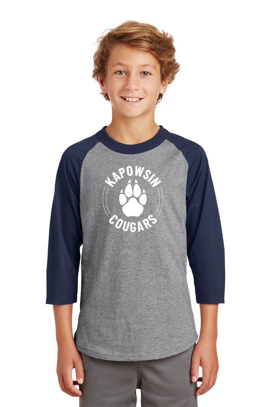 Kapowsin Elementary Spirit Wear 2023-24 On-Demand-Unisex Baseball Tee Paw Logo