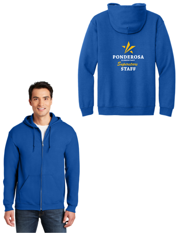 Ponderosa STAFF 2023-24 Spirit Wear-Unisex Full-Zip Hooded Sweatshirt