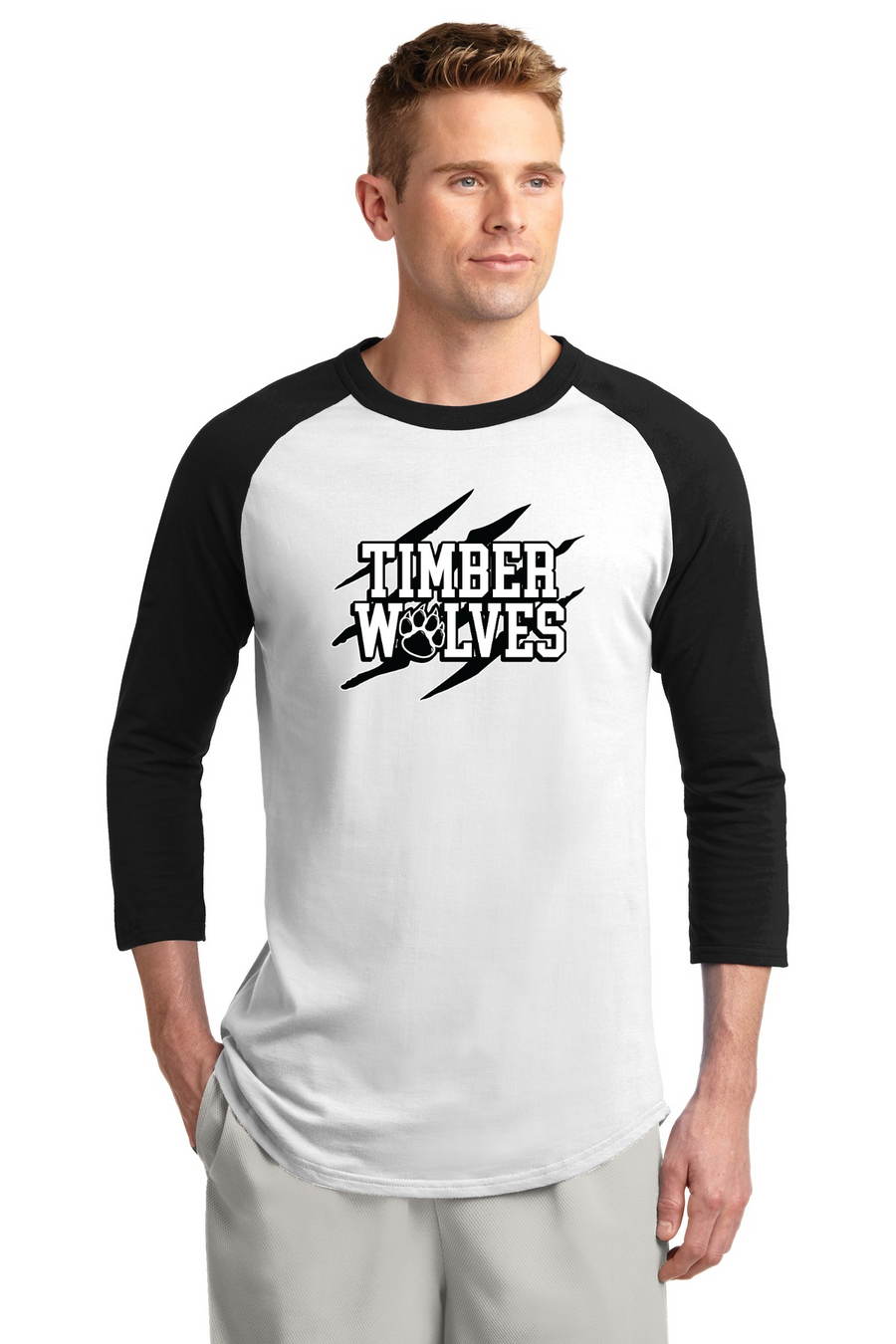 Twin Oaks STAFF Spirit Wear 2023-24-Unisex Baseball Tee Claw Logo