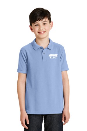 SLDC Spirit Wear On-Demand-Youth Unisex Polo White SLDC Logo