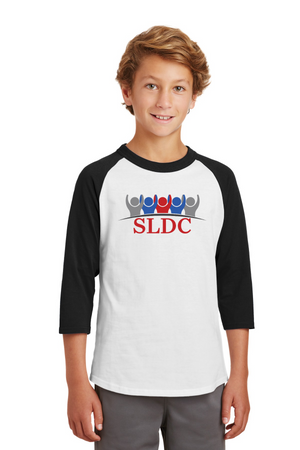 SLDC Spirit Wear On-Demand-Unisex Baseball Tee Colored SLDC Logo