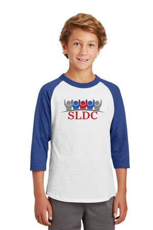 SLDC Spirit Wear On-Demand-Unisex Baseball Tee Colored SLDC Logo