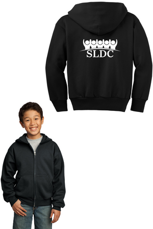 SLDC Spirit Wear On-Demand-Unisex Full-Zip Hooded Sweatshirt White SLDC Logo
