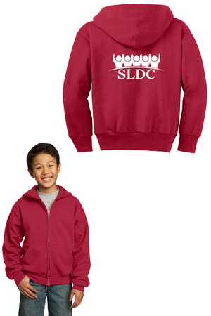 SLDC Spirit Wear On-Demand-Unisex Full-Zip Hooded Sweatshirt White SLDC Logo