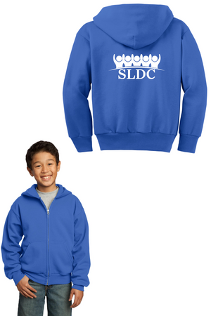 SLDC Spirit Wear On-Demand-Unisex Full-Zip Hooded Sweatshirt White SLDC Logo