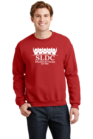 SLDC Spirit Wear On-Demand-Unisex Crewneck Sweatshirt White SLDC Education & Theraphy Logo