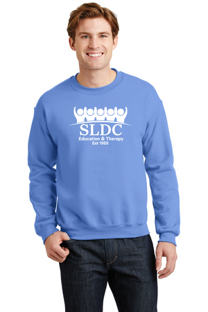 SLDC Spirit Wear On-Demand-Unisex Crewneck Sweatshirt White SLDC Education & Theraphy Logo