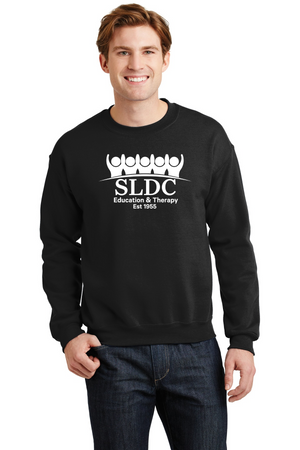 SLDC Spirit Wear On-Demand-Unisex Crewneck Sweatshirt White SLDC Education & Theraphy Logo
