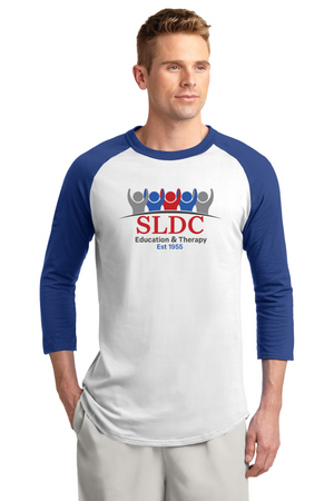 SLDC Spirit Wear On-Demand-Unisex Baseball Tee Colored SLDC Education & Theraphy Logo