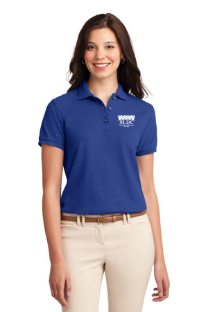 SLDC Spirit Wear On-Demand-Ladies Polo White SLDC Education & Theraphy Logo