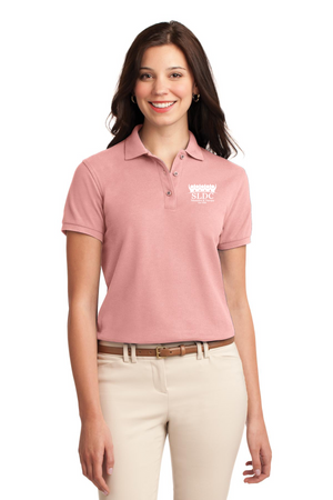 SLDC Spirit Wear On-Demand-Ladies Polo White SLDC Education & Theraphy Logo