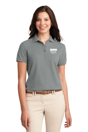 SLDC Spirit Wear On-Demand-Ladies Polo White SLDC Education & Theraphy Logo