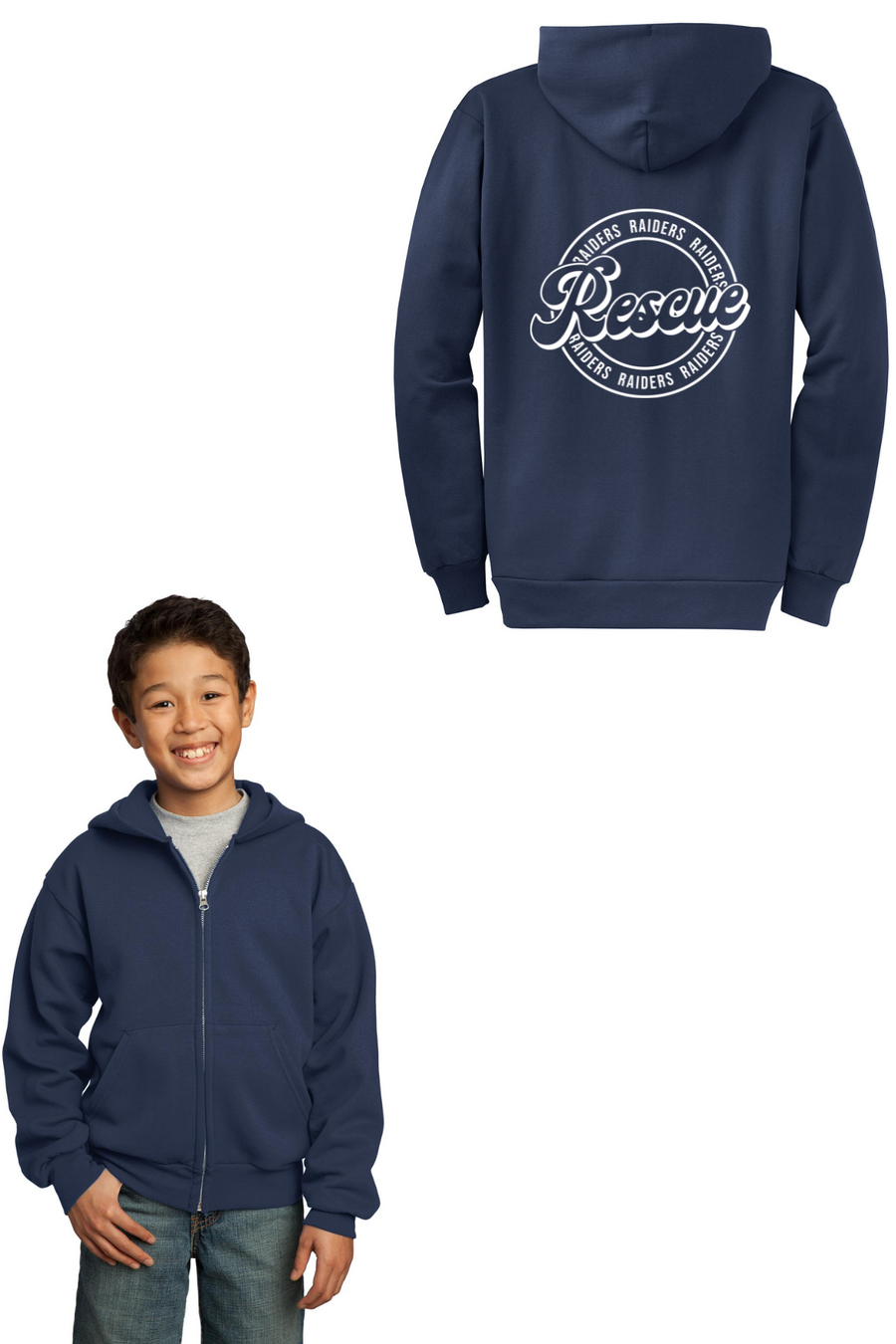 Rescue Elementary Spirit Wear 2023/24 On-Demand-Unisex Full-Zip Hooded Sweatshirt