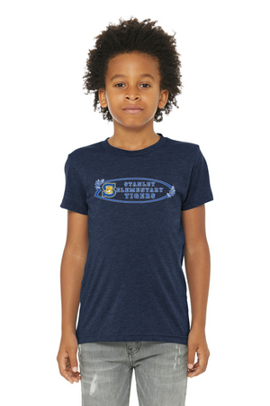 The Tiger Store - Stanley Elementary 2023/24-BELLA+CANVAS Triblend Short Sleeve Tee Surf Board Logo