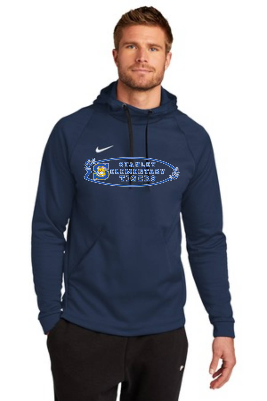 The Tiger Store - Stanley Elementary 2023/24-On-Demand Nike Therma-FIT Pullover Fleece Hoodie Surf Board Logo
