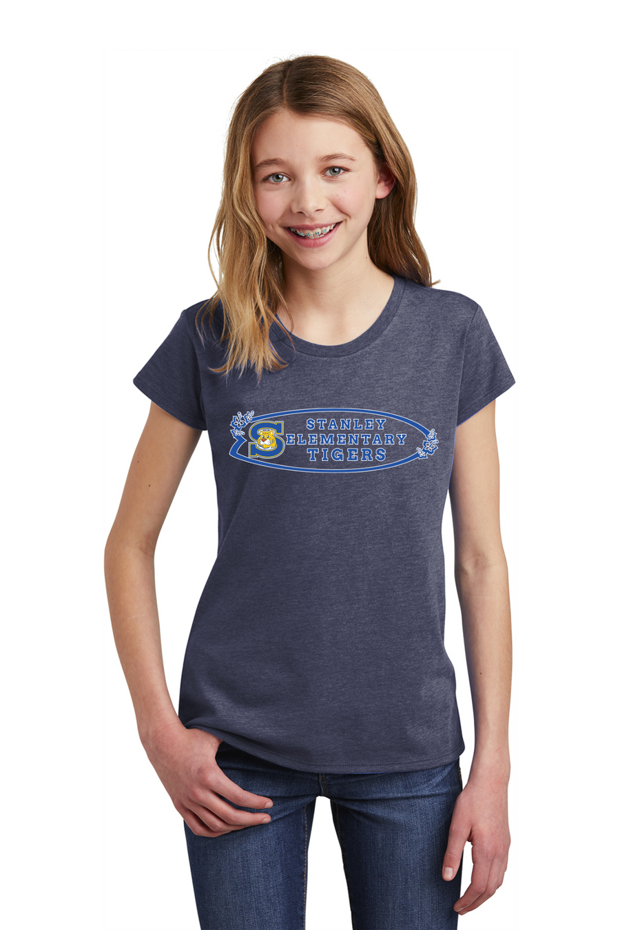 The Tiger Store - Stanley Elementary 2023/24 On-Demand-Youth District Girls Tee Surf Board Logo