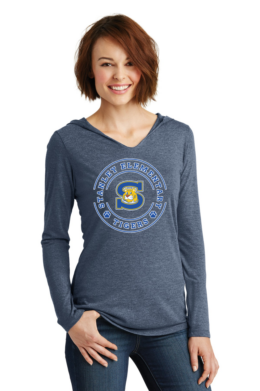 The Tiger Store - Stanley Elementary 2023/24 On-Demand-District Womens Perfect Tri Long Sleeve Hoodie Circle Logo