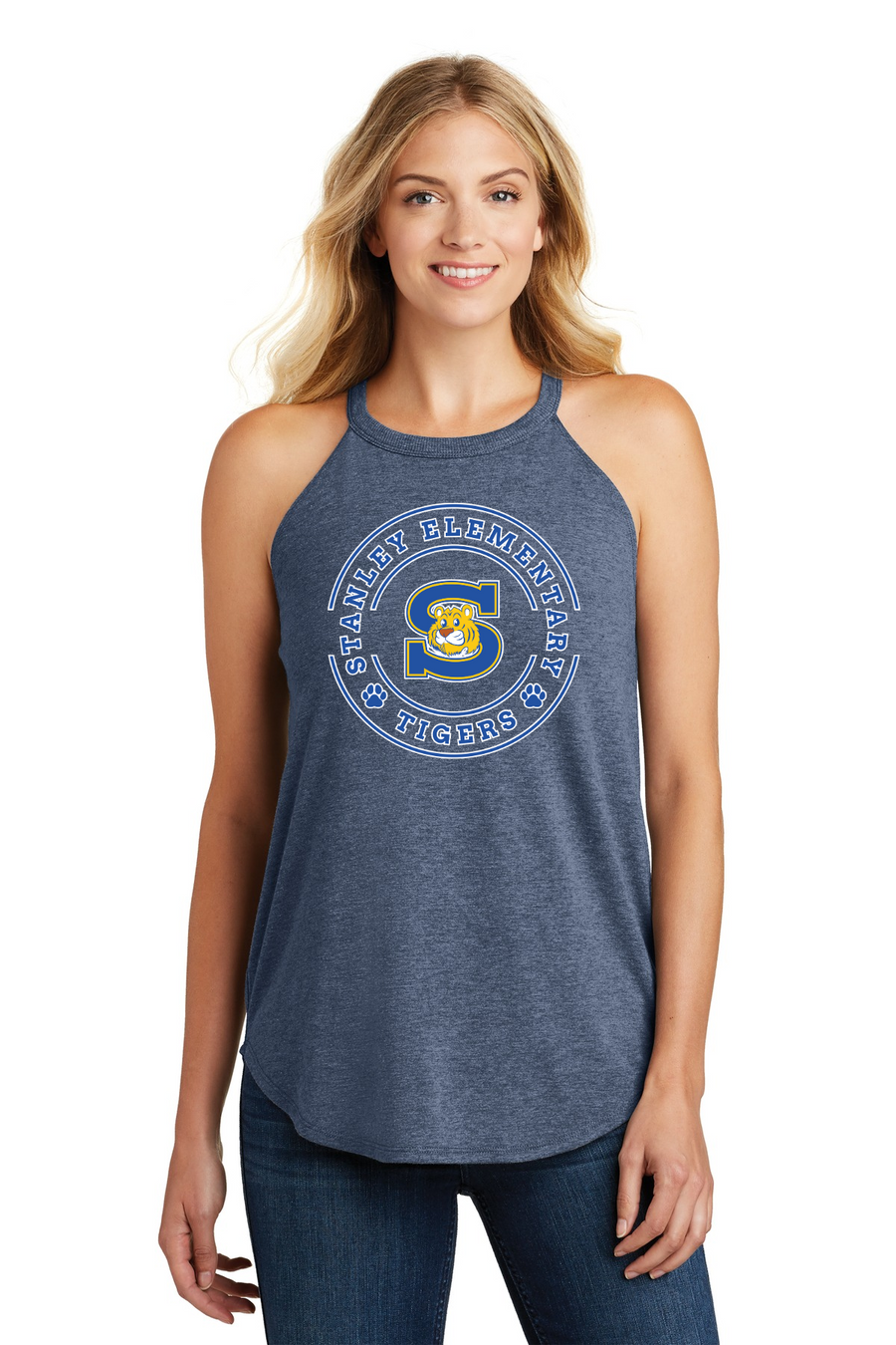 The Tiger Store - Stanley Elementary 2023/24 On-Demand-District Womens Perfect Tri Rocker Tank Circle Logo
